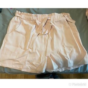 Pinkblush plus size light pink front tie shorts
